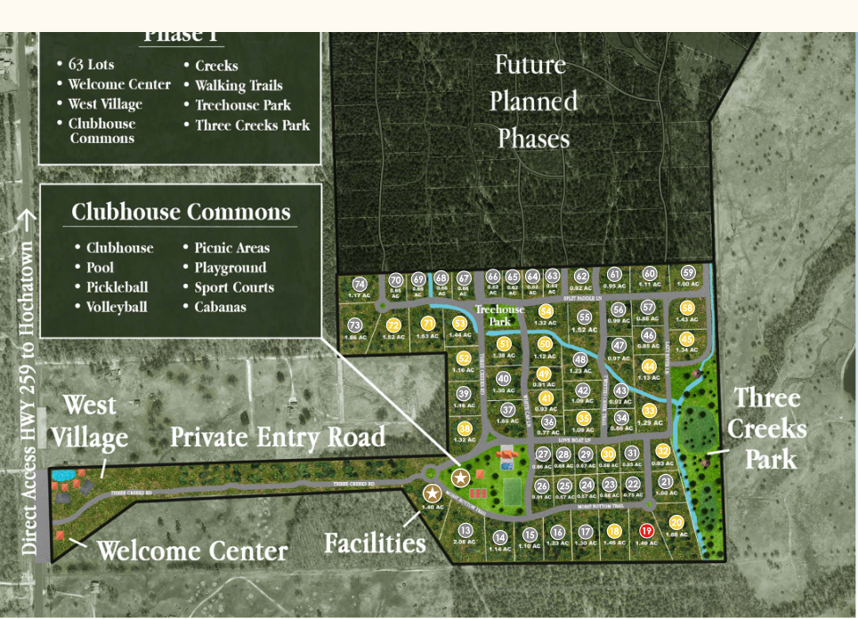 Phase I site plan of Three Creeks Reserve, enlarged