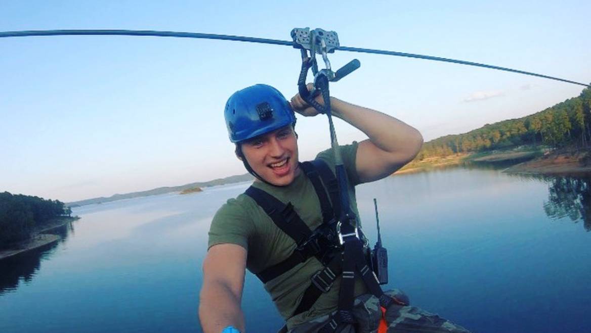 Rugaru Adventures zipline over pine forest